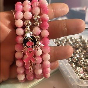 Breast Cancer Awareness/ Survivor Handmade Bracelet Bundle.